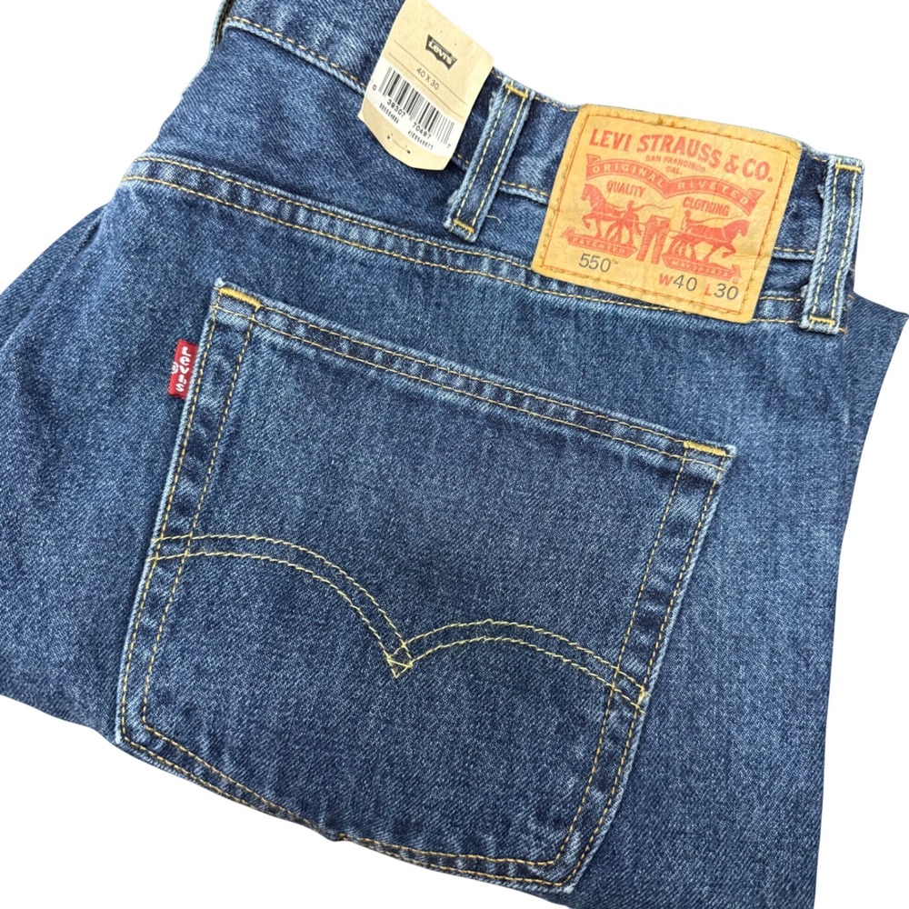 Levis 550 Relaxed Fit Mens 40x30 Blue Jeans Tapered Leg Medium Wash Denim